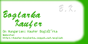 boglarka kaufer business card